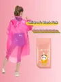 Pink portable card-style disposable hooded raincoat for children height 120-150cm - Kids / Blush