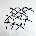 Set of ten black satin ribbon bows for Mother's Day and Valentine's Day cake decoration - Black Bow Small