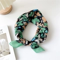 Groene bloemen katoenen linnen zijden sjaal met bladprint en zachte textuur - 5 Katoen - Vlinderprint Groen