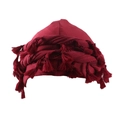 Durag da uomo rosso scuro con nappe e fodera in raso per la cura dei capelli - Borgogna