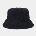 Detalle del sombrero de pescador negro con textura de lana rizada y acabado suave - M (56-58cm) / Negro