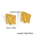 Vintage irregular golden geometric earrings with textured surface and size details - Simple Spiral Style (ER24Y0502)