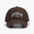 Casquette baseball rétro marron foncé en coton avec broderie 1994 et visière usée - Réglable / Café Foncé