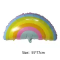 Rainbow shaped foil balloon for birthday party decoration, size 55x77cm with colorful stripes - Rainbow (55*77cm)