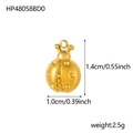 Pendentif coccinelle doré en acier inoxydable avec dimensions et poids indiqués - Pendentif en Forme de Coccinelle Doré(HP48058BD0) / Or