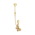 Detailed view of a gold butterfly pendant with colorful crystals and hanging safety chain - VL551 Gold Colorful Zirconia Safety Chain