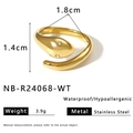 Detailed view of golden snake ring dimensions 1.4x1.8cm in durable stainless steel - White Zirconia Snake Ring (NB-R24068-WT)