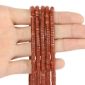 Perle cilindriche abaco marrone-rosso con riflessi dorati per gioielli fai-da-te a mano - 150 Pezzi / Pietra Arenaria Dorata