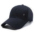 Casquette de baseball en mesh bleu foncé respirant avec logo F en métal et visière - Réglable / Bleu marine