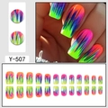 Kit de 24 faux ongles avec dégradé néon et motifs graffiti de style vibrant - Graffiti Spray Dégradé Néon (Y-507)