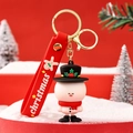 Süßer Weihnachts-Schneemann-Schlüsselanhänger mit rotem Armband und Goldmetall-Verschluss - Schneemann