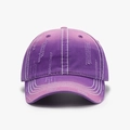 Washed baseball cap in purple pink gradient with vintage distressed details and white stitching - Adjustable / Purple