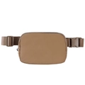 Waterproof nylon sports waist bag in khaki color with adjustable strap and buckle - 20.5*14*5cm / Caramel
