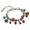Bracciale natalizio regolabile con campanelli rossi e ciondoli a forma di fiocco di neve - SD-0001 (Set di Natale)