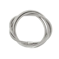 Detailed macro of silver multilayer snake bone chain with polished metal finish - 4 Rows / Silver