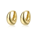Chic 18K gold plated teardrop hoop earrings with high polish finish for women - Smooth Teardrop / Gold