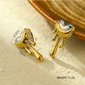 Melting heart earrings in gold and silver mixed finish with artistic liquid metal effect - Gold and Silver Mixed / Color Block