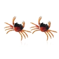 Lindo conjunto de joyas de cangrejo naranja con acabado de esmalte y detalles metálicos - Pendientes de Botón de Cangrejo (01)