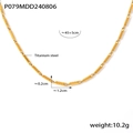 Minimalistische Goldhalskette aus Titanstahl mit schicken, diamantgravierten Gliedern - Gold Texturierte Halskette (TXP079) / Gold