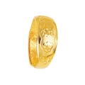 Classic gold-plated open ring with traditional Chinese patterns and embossed details - Fortune Scroll (J2313)