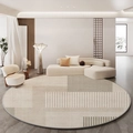 Detailed texture of modern geometric beige and grey crystal velvet rug in minimalist living room - 60x60cm / Style E