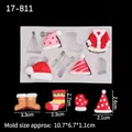 Christmas silicone mold with hat and sock shapes for DIY chocolate and fondant - Style 1 (17-811) / Gray