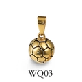 Hip hop style 3D football pendant charm in 24K gold plated finish and soccer ball design - Gold Football (WQ03)