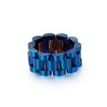 Blauer Edelstahlring im Uhrenarmband-Design mit schillerndem Metall-Finish für Herren - US 8 / Blau