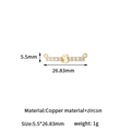 14k gold plated copper letter S connector with zircons for DIY jewelry making - 14K Gold S