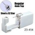 Disposable ear piercing gun with a 4mm star-shaped 316L stainless steel and CZ stud - Silver 4mm CZ Star