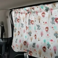 Car side window sunshade featuring Little Red Riding Hood cartoon pattern in fabric - Little Red Riding Hood Santa