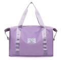Purple large capacity travel bag for women with wide straps and expandable base - Light Purple