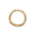 Classic golden Figaro link chain bracelet for men and women in hip hop punk style - 9MM Width / 17cm / Gold