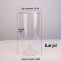Large clear acrylic flower bucket showing dimensions 38cm height and 21cm top diameter - Transparent Bucket (Round Large)