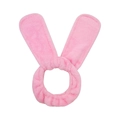 Coletero de felpa rosa con orejas de conejo para ondas sin calor de tacto suave - Rosa (Bolsa OPP)