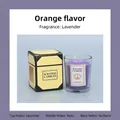 Vela aromática de lavanda en vaso de cristal con caja de regalo violeta y amarilla - Púrpura