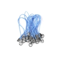 Light blue braided DIY phone lanyard strap with silver metal ring and connector - Light Blue