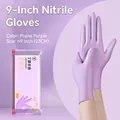 Plum purple disposable nitrile gloves in 9-inch length for kitchen cleaning and housework - 9 Inch (Approx 24cm)/30 Pcs / Purple / S