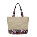 Ethno-Baumwoll-Canvas-Tasche mit bunten Stammesmustern und großem Stauraum für Damen - Typ 2-Farbenfrohe Geometrie