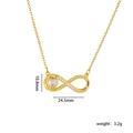 Collana con ciondolo infinito cuore dorato con misure di 24,5 mm x 10,8 mm - Cuore Bianco (A2018)