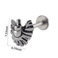 Silver stainless steel butterfly labret stud earring with 7.33mm by 6.74mm measurements - Butterfly (#9) / 1.2*8mm / Silver