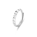 S925 sterling zilveren koppelring met een modern geometrisch golvend ontwerp in zilver - Herenring
