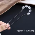 Épingle à cheveux noire en U avec pierres blanches et détails en cristal, 11,3 cm - Style Pierre Œil de Chat (147#) / Noir