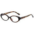 Vintage oval tortoise shell sunglasses with silver metal rivets and UV protection - Tea Leopard Print Anti-blue Light C19