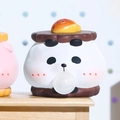 Cute panda silicone electric bike handlebar ornament with a bubble and cookie decor - 1188-40 Panda Blowing Bubble