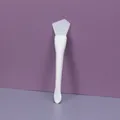 Polygon style double-ended silicone face mask brush with applicator spatula in white - OPP Bag / Polygon