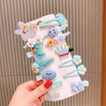 Macaron color kids hair clips set featuring stars and dinosaurs for little girls - 048 Blue Star 14pcs Set