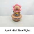 Cute capybara bobblehead car ornament with pink flower and Good Day flower pot - 3055 Flower Capybara
