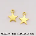 DIY matte gold star charm for jewelry making in 12x10x1.5mm size for necklaces - XK1973# Gold