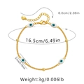 Technical drawing showing 16.5cm length and 6.0cm extension of the blue evil eye bracelet - Blue White Eye Style (KB0320)